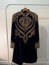 Blue Groom Sherwani Wedding Suit Indian Traditional