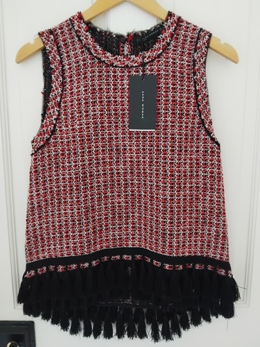 Zara womens fringed tweed - zara,
