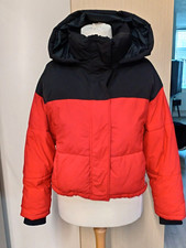 Zara  Thick  Puffa Padded   Waterproof  Jacket Red Black 12 Ladies Womens