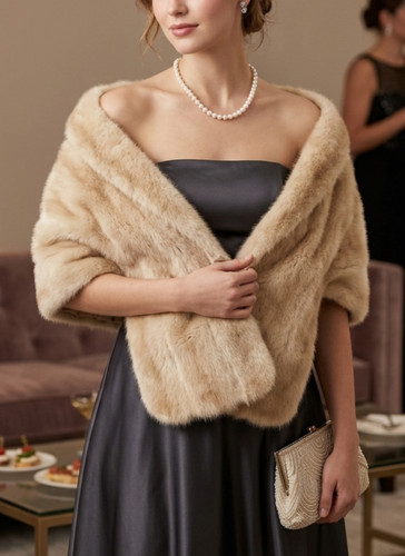 Vintage faux fur wrap honey - vintage,
