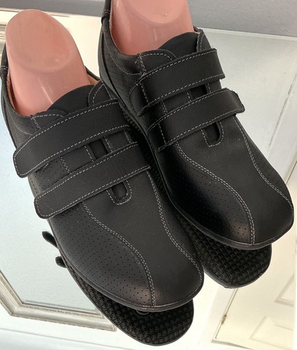Damart black leather eee wide - black,