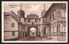 Tann/Rhön, city gate with view, postcard 