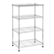 4 Tier Light Duty Chrome Wire Shelving Unit - H700 x W450 x D300mm