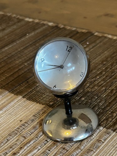 Vintage chrome metal magnified - chrome,