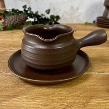 Vintage Denby Mayflower Gravy Sauce Boat and Stand.