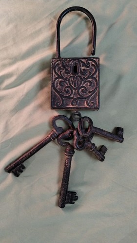 Decorative metal padlock lock - decorative,