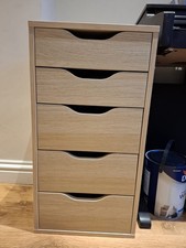 IKEA ALEX 5 Drawer Unit, Washed Oak Finish, Great condition (36x58x70cm) 