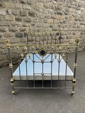 Brass & Polished Cast Iron Double Bed