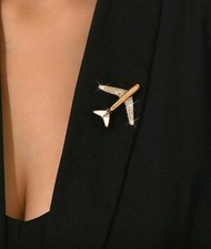 Goldtone Airplane Lapel Pin