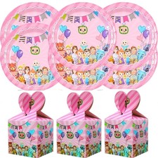 Birthday Supplies Party Decorations Cocomelon Tableware Banner Backdrop Kid Gift