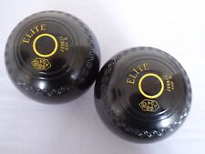 Set of 2 Taylor Elite Lawn Bowls Size 5 Heavy Black BWB04
