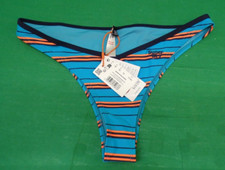 Superdry Women's Navy Pop Striped Recycled Bikini Briefs Size 14  *NEW*