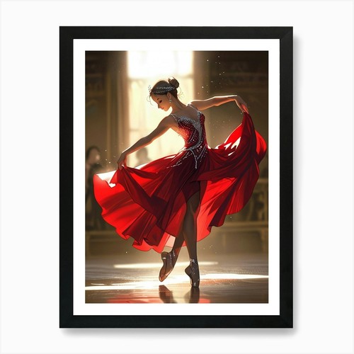 Ballerina red dress - dress, art