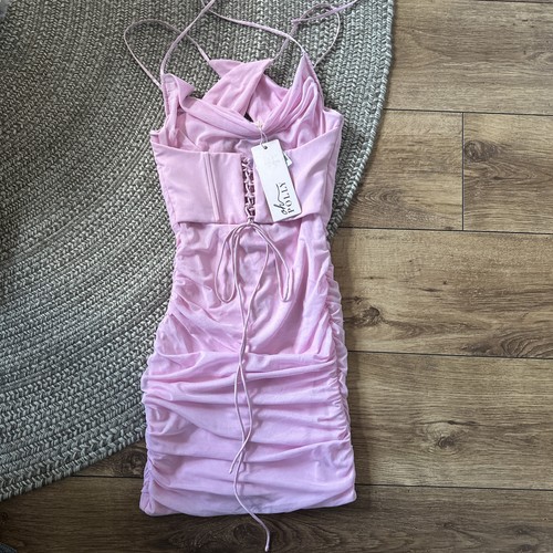 Polly pink mini dress - pink, size