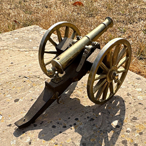 Brass cannon model - brass,
