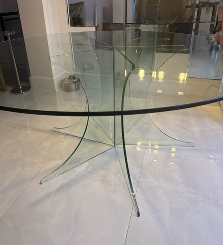 Modern round glass dining - glass,