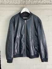 ZARA PLEATHER BOMBER JACKET BLACK SIZE XXL 