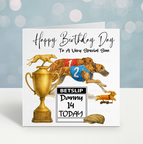 Greyhound racing birthday - birthday, card