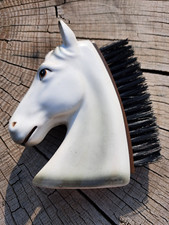 Vintage 1950's Charming Ceramic Little Grey Pony Horse Head ~ Clothes Brush 