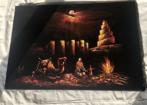 Vintage hand painted black - painted,