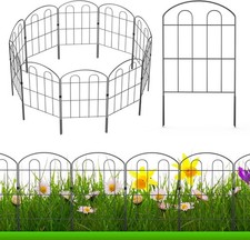 LIANTRAL Garden Fence 10 Pack, Fencing Animal Barrier, Rustproof Metal Fence Pa