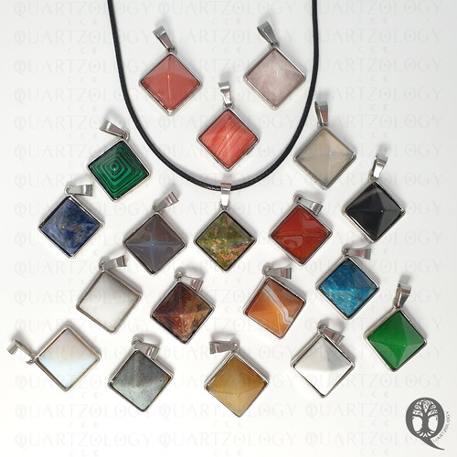 Natural quartz stone necklace - quartz,