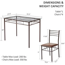 Space-Saving 5-Piece Dining