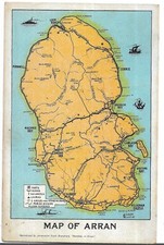 MAP OF ARRAN 1919  CANCEL ON