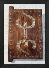 Wooden Plaque with Inlaid Figure Framed Wall Art Poster Canvas Print Picture