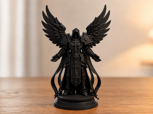 Black winged guardian angel - black,