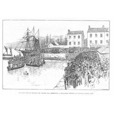 IRELAND RENT WAR Dr Tanner at Meeting on Youghal, Co Cork - Antique Print 1887