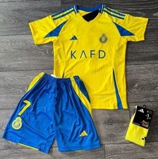 Ronaldo #7 Al Nassr home away kid kit Set Size 2-13 Years - With Socks