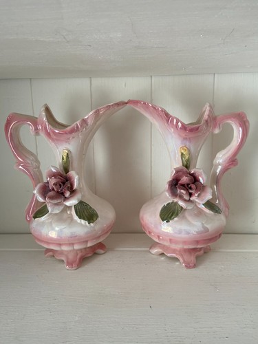 Pink lustre pitchers vases - pink,