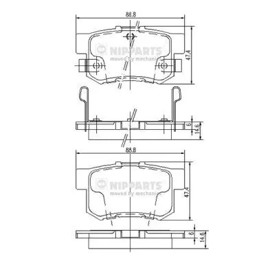 Brake pads rear axle j3614008 - pads,