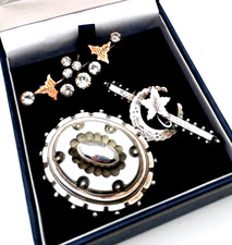 COLLECTION LOT ANTIQUE VICTORIAN STERLING SILVER BROOCHES (Adie & Lovekin)