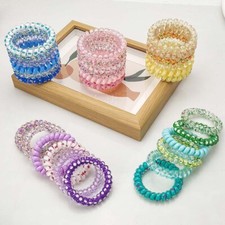 5pack Large thick STRONG Spiral Coil Telephone Elastics Hair Bobbles