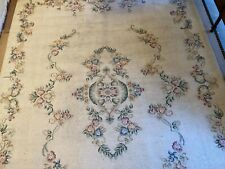 Antique  LARGE distressed used wool oriental  Carpet 12ft x 9ft shabby chic.
