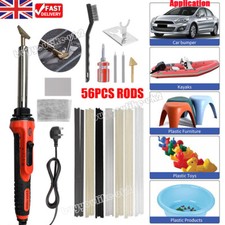 100W Soldering Iron Kit Plastic Welder Welding Electronics Car Bumper Repair UK