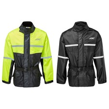 JDC Motorcycle Motorbike Waterproof Rain Over Jacket Hi-Vis Black/Yellow SHIELD