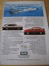 SAAB WIMBLEDON DEALER SAAB VIGGEN AIRCRAFT ADVERT APPROX A4 SIZE FILE T
