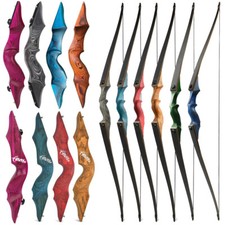 60" Takedown Hunting Bow Longbow 20-60lbs Limbs Wooden Archery Black Hunter