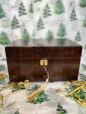 Antique Wooden Christmas Keepsake Memory Jewellery Box Storage Box