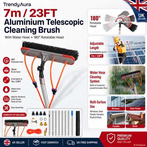 Water fed window cleaning - 7m,