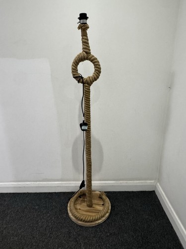 Rustic rope floor lamp base - floor,