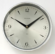 Vintage 24cm English Clock Systems Wall Clock - Mid Century Retro Industrial