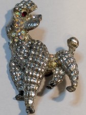Vintage retro brooch Poodle