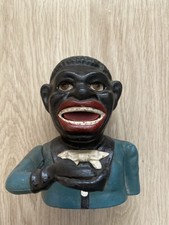 Antique Cast Iron Money Bank Box Jolly N.