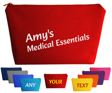 Medicine Bag with Custom Text, personalised pills, inhaler, epipen, allergy case