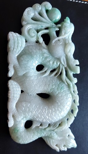 Jade carved dragon ornament - carved,