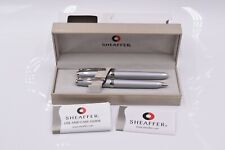 Sheaffer Prelude (9137) Fountain & Ballpoint Set, Stainless Steel Boxed Papers